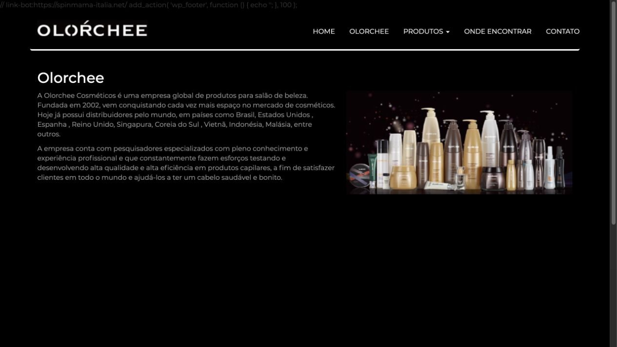 Apresentação institucional e linha de produtos da Olorchee